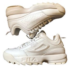Fila Women’s Disruptor 2 Premium Triple White Sneakers Size 8.5